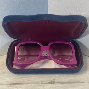 New Gucci Fuschia Violet Oversized Square Sunglasses Full inclusion Gucci Ladies Sunglasses Fuchsia Pink Oversized GG 1326 S 004  main image 4